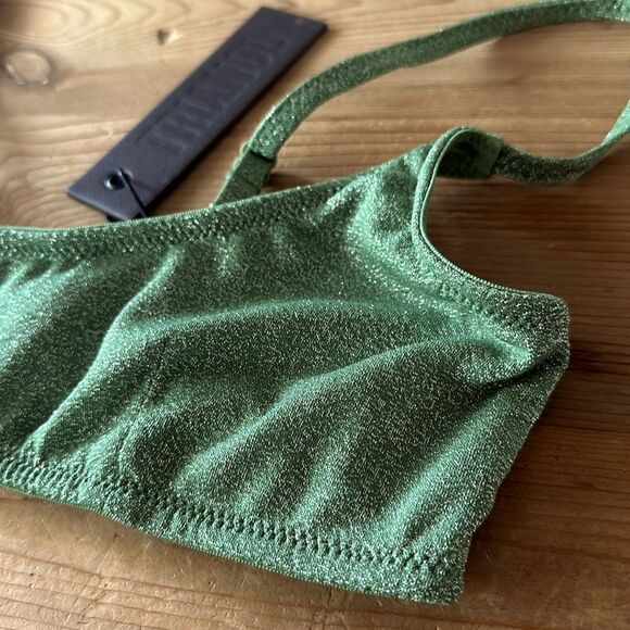 TRIANGL TOP ONLY MACI - CHEEKY FAWN SPARKLE NO BAG NEW WITH TAGS 💚 - Picture 4 of 7